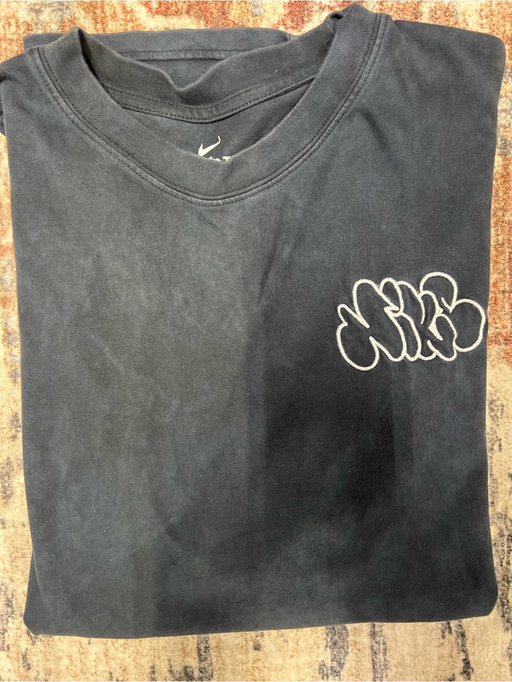 Nike Black Tee with White Logo Print